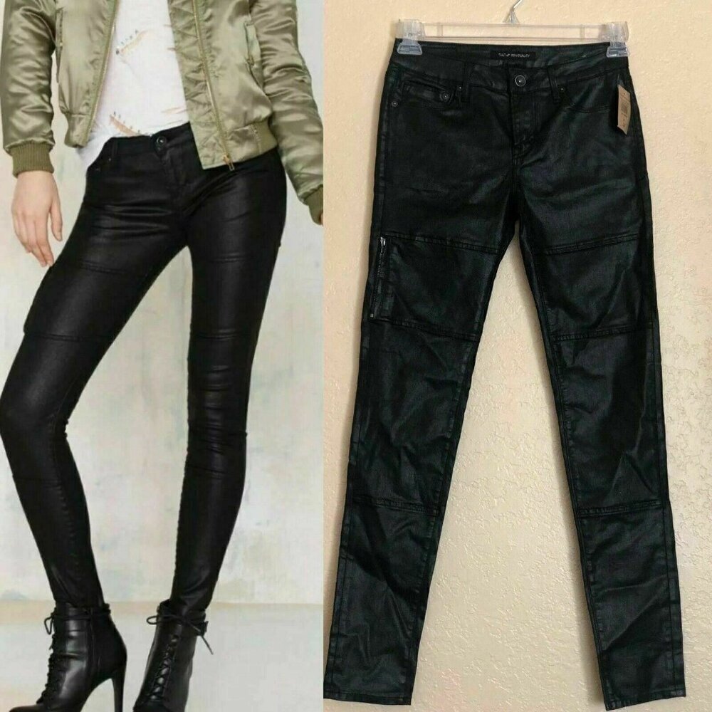 Cult of Individuality x Nasty Gal Black Zen Moto Denim Pants Women’s Size 26 - Picture 6 of 12